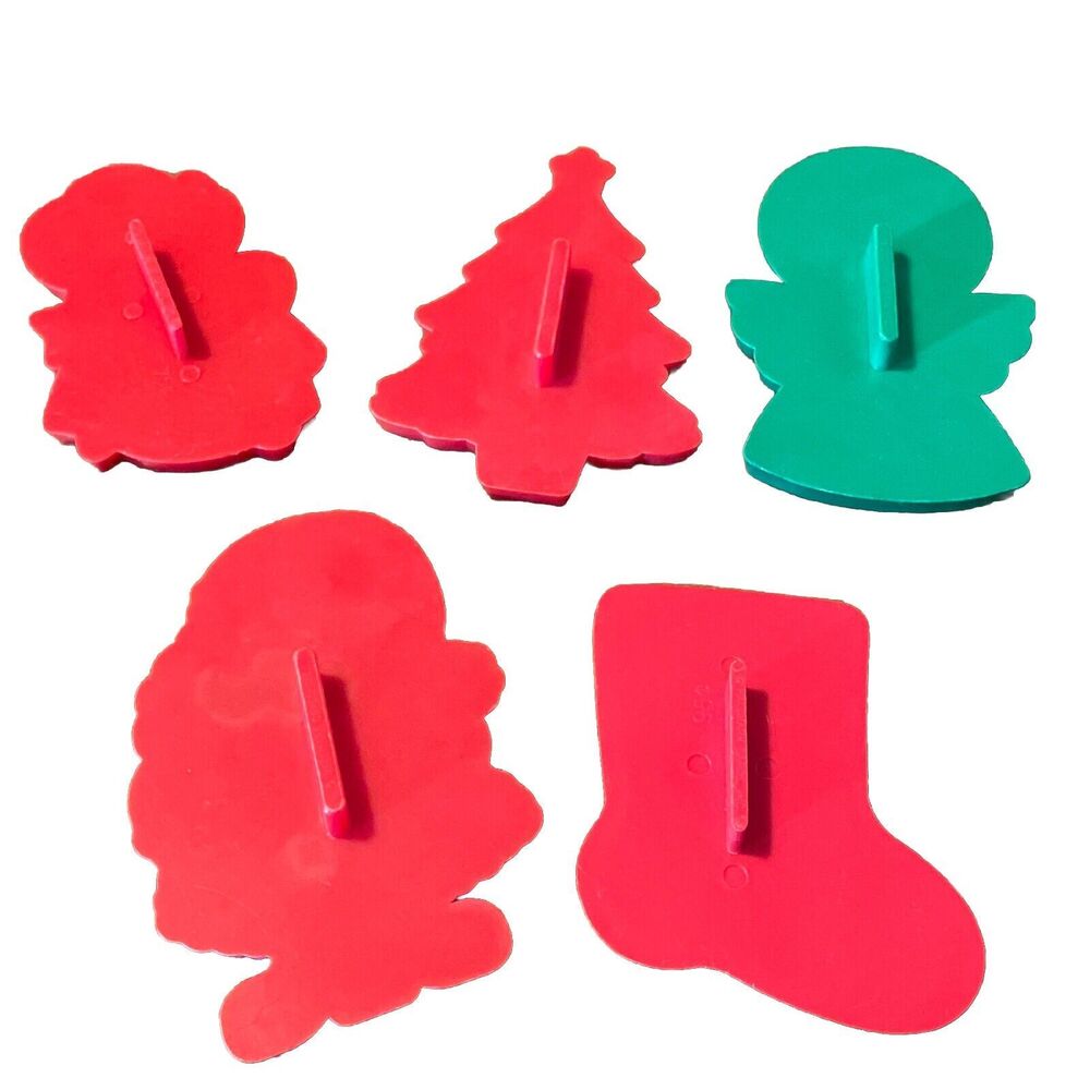 Hallmark Vtg Lot Of 5 Cookie Cutters Christmas Stocking Tree Santa Doll Angel